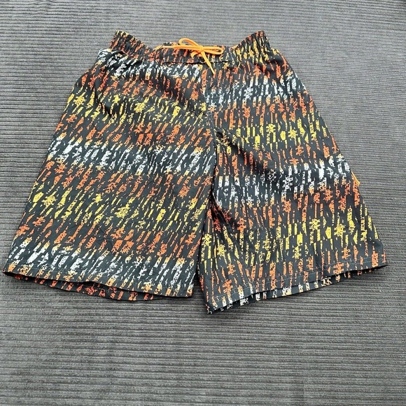 Nike Other - Nike Boys Youth Dri-Fit Shorts Orange AOP Lined Outdoors Beach Swimming Casual.